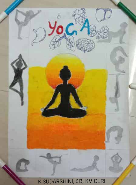 International Yoga Day Drawing|World Yoga Day Poster Drawing|Benefits Of  Yoga Chart Step By Step - YouTube
